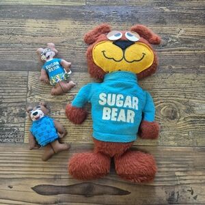 1960s General Foods Sugar Bear Plushies Stuffed Teddy Bears